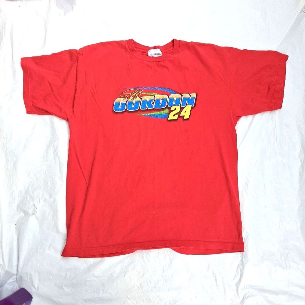 Vintage Jeff Gordon 24 NASCAR Shirt 2XL Competitors View Red Double Sided USA